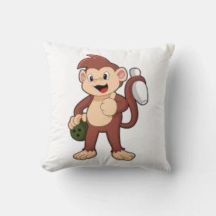 Monkey at Bowling with Bowling ball Cushion