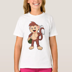 Monkey at Bowling with Bowling ball T-Shirt