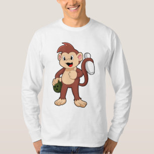 Monkey at Bowling with Bowling ball T-Shirt