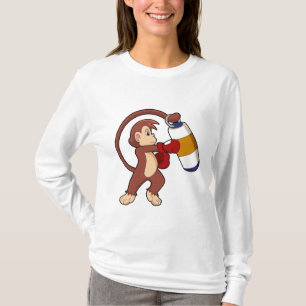 Monkey at Boxing with Punching bag T-Shirt