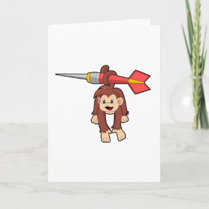 Monkey at Darts with Dart Card