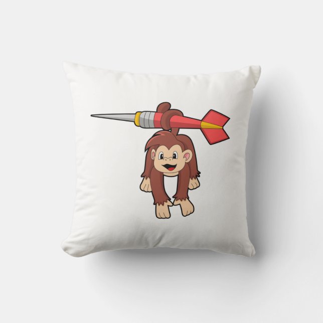 Monkey at Darts with Dart Cushion (Front)