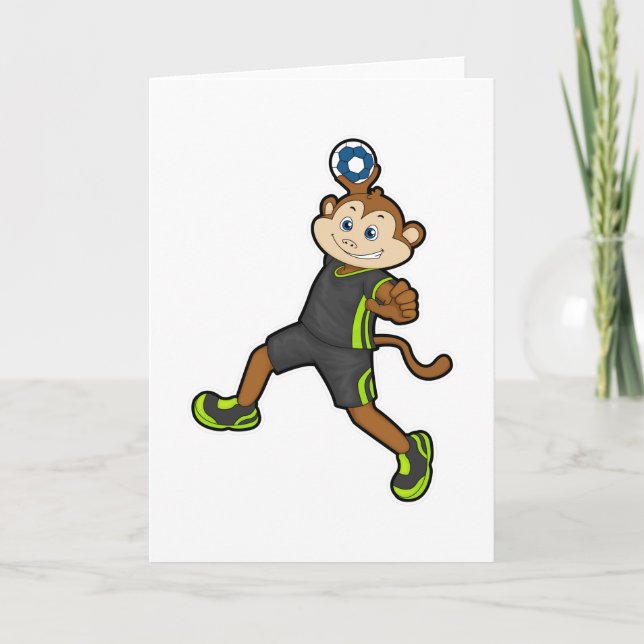 Monkey at Handball player with Handball Card (Front)