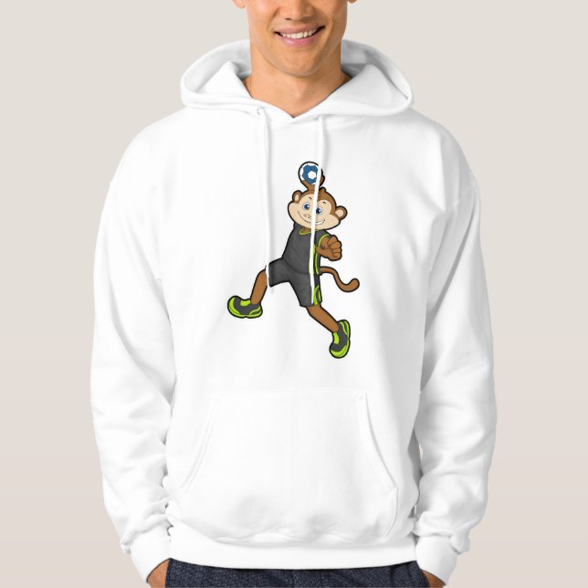 Monkey at Handball player with Handball Hoodie (Front)