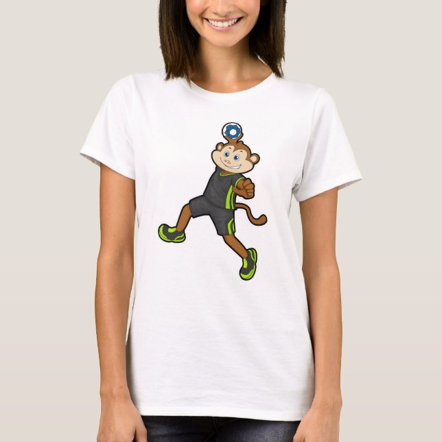 Monkey at Handball player with Handball T-Shirt (Front)
