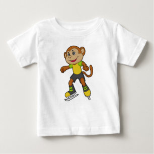 Monkey at Ice skating with Ice skates Baby T-Shirt