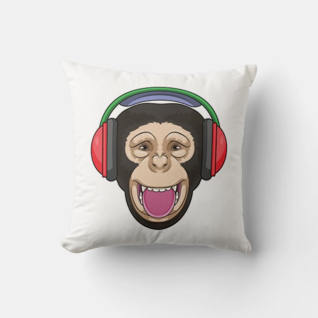 Monkey at Music with Headphone Cushion (Front)
