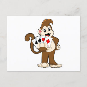 Monkey at Poker with Poker cards