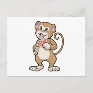 Monkey at Poker with Poker cards