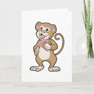 Monkey at Poker with Poker cards