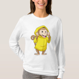 Monkey at Raining with Raincoat T-Shirt