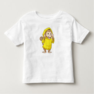 Monkey at Raining with Raincoat Toddler T-Shirt