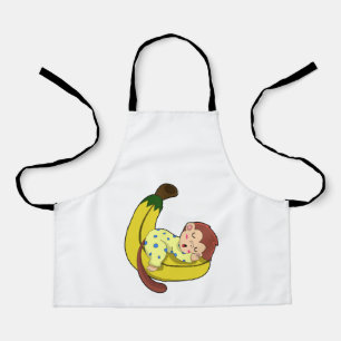 Monkey at Sleeping in Pyjamas Apron