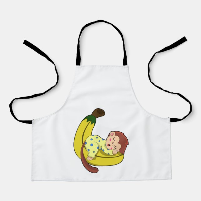 Monkey at Sleeping in Pyjamas Apron (Front)