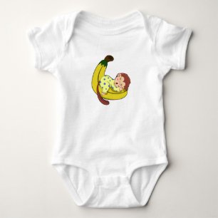 Monkey at Sleeping in Pyjamas Baby Bodysuit