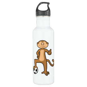 Monkey at Sports with Soccer ball 710 Ml Water Bottle