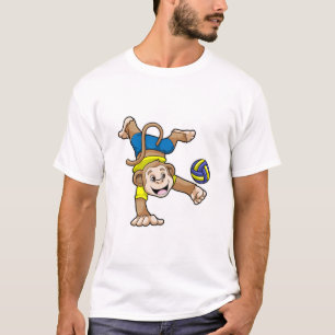 Monkey at Sports with Volleyball T-Shirt