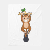 Monkey at Strength training with Dumbbell