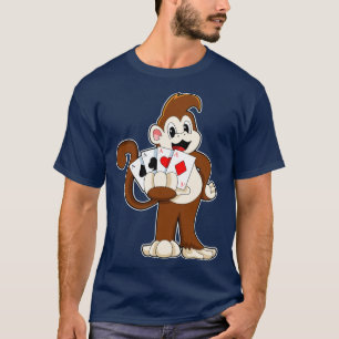 Monkey at with cards T-Shirt