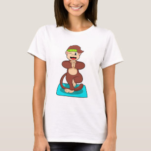 Monkey at Yoga in Standing T-Shirt