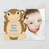Monkey Baby Shower Blue