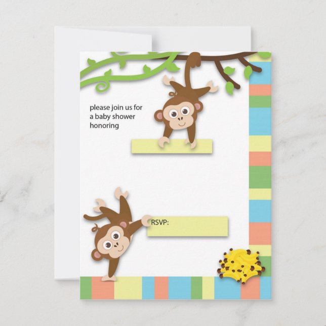 Monkey Baby Shower Invitation (Front)