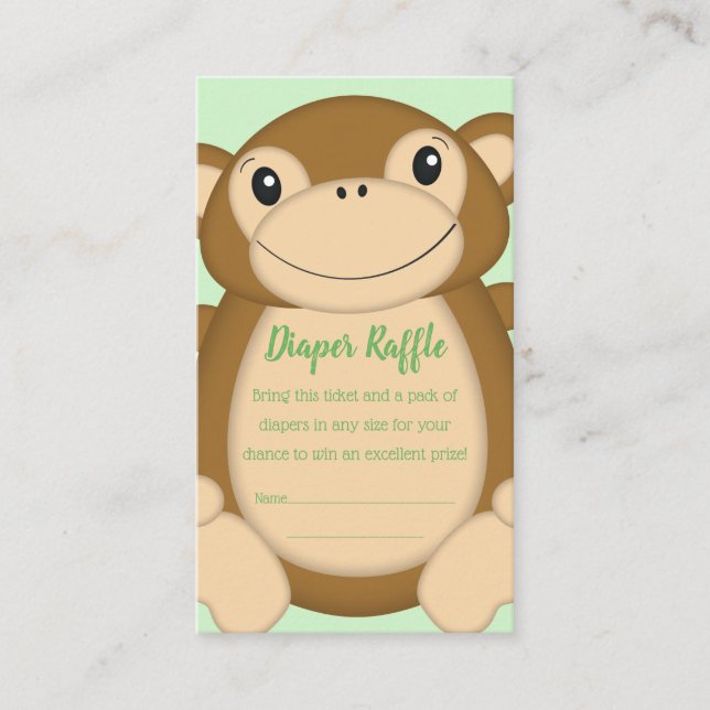 Monkey Baby Shower Jungle Enclosure Card (Front)
