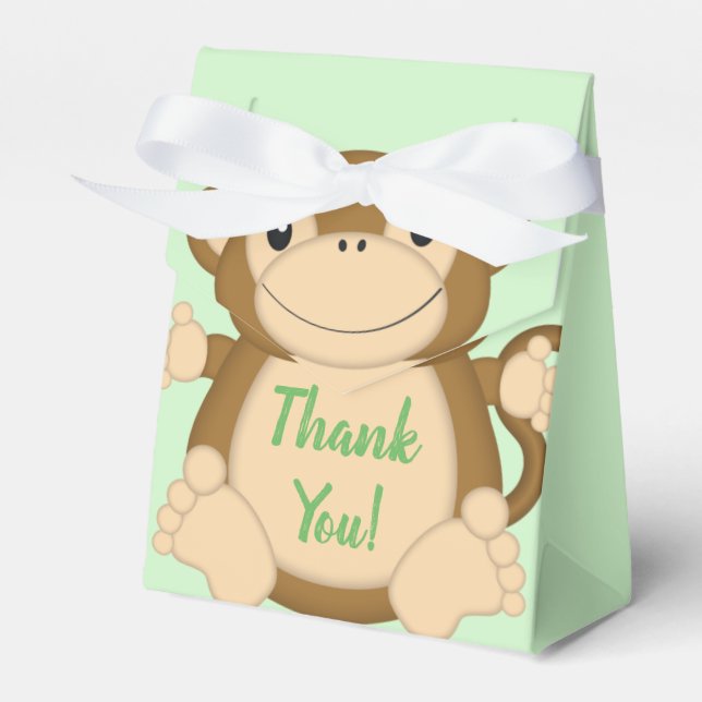 Monkey Baby Shower Jungle Favour Box (Front Side)