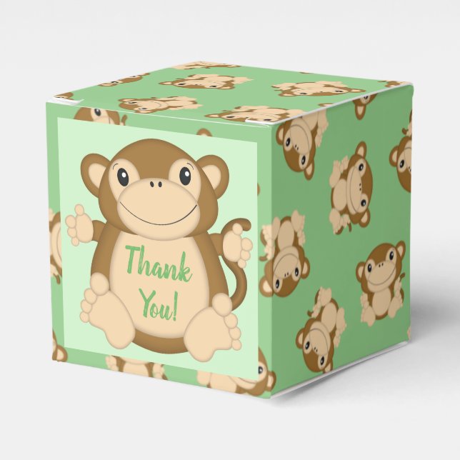 Monkey Baby Shower Jungle Favour Box (Front Side)