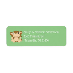 Monkey Baby Shower Jungle Return Address Label
