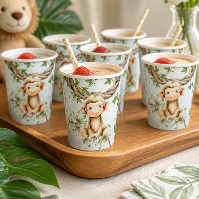 Monkey Baby Shower Personalised Paper Cups (Creator Uploaded)