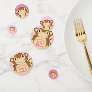 Monkey Baby Shower Pink Confetti