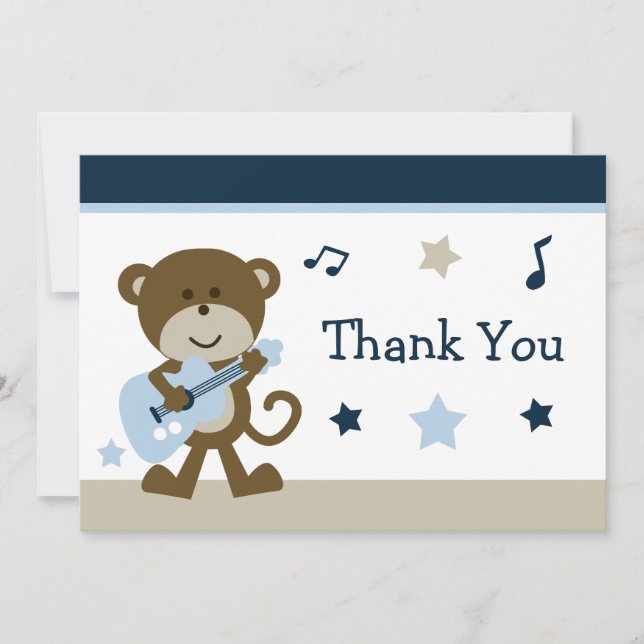 Monkey Baby Shower Thank You Card (Front)
