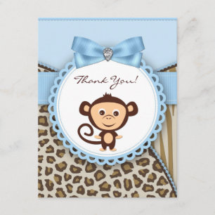 Monkey Baby Shower Thank You Cards