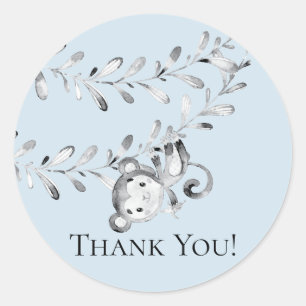 Monkey Baby Shower Thank You Favour Sticker