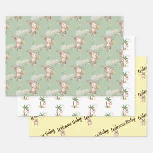 Monkey Baby shower wrapping paper