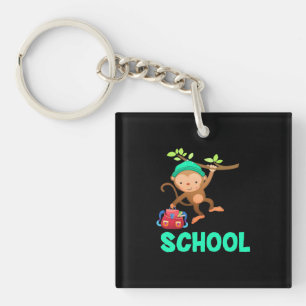 Monkey Back To School Key Ring