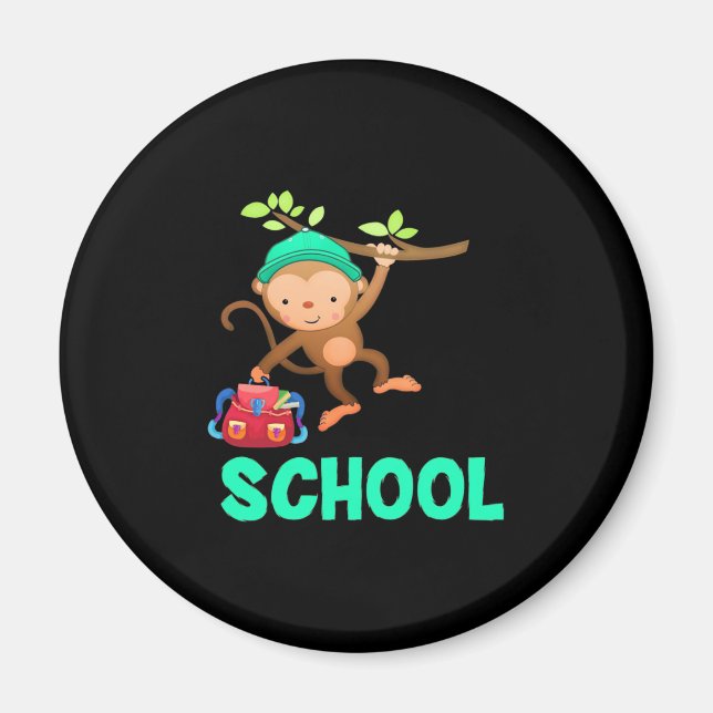 Monkey Back To School Magnet (Front)