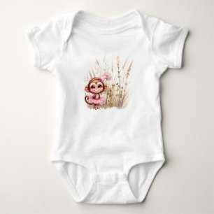 Monkey Ballerina Baby Bodysuit