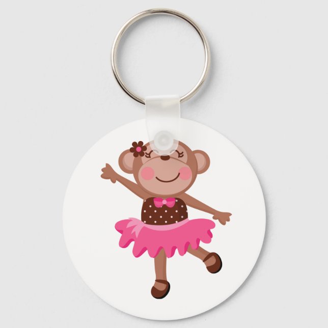 Monkey Ballerina Key Ring (Front)