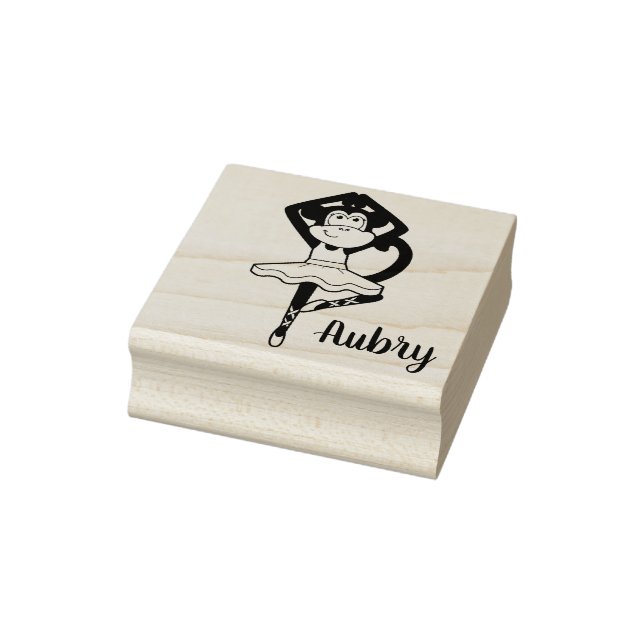 Monkey Ballerina Rubber Stamp (Stamp)