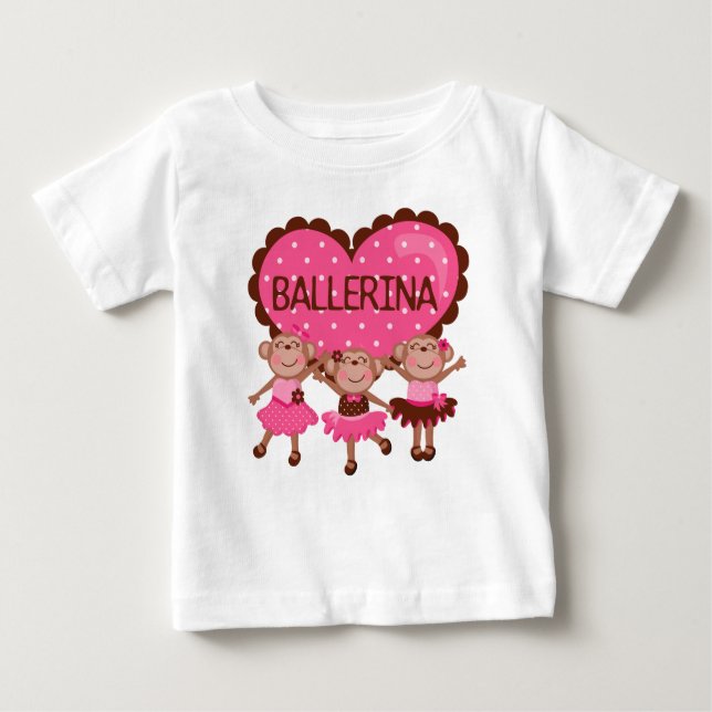 Monkey Ballet Girly Baby Tutu Bodysuit (Front)