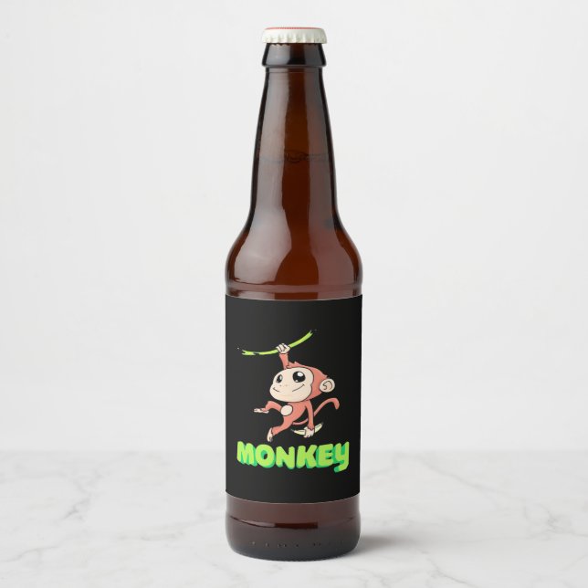 Monkey Banana Beer Bottle Label (Front)