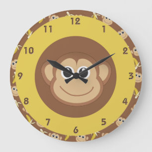 Monkey Bananas Large Clock