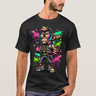 Monkey Baseball Drip Funny Animal Party Sport T-Shirt