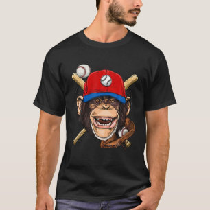 Monkey Baseball Monkey Lovers Baseball Player T-Shirt