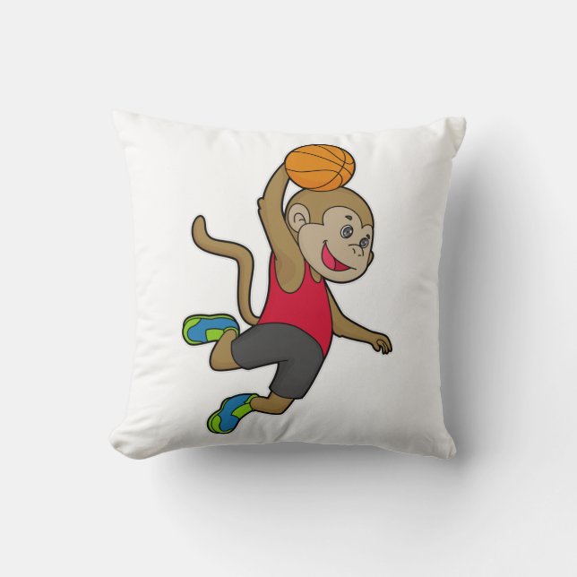 Monkey Basketball player Basketball Cushion (Front)