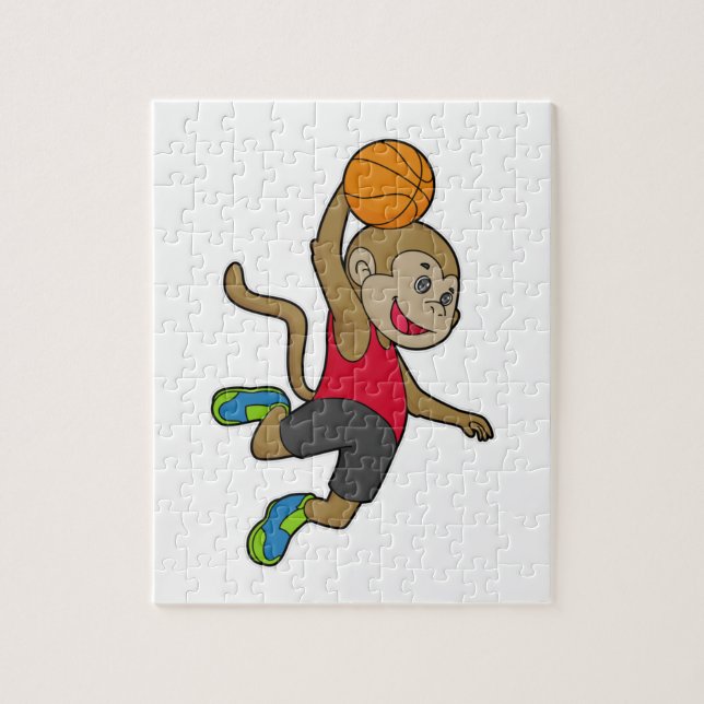 Monkey Basketball player Basketball Jigsaw Puzzle (Vertical)