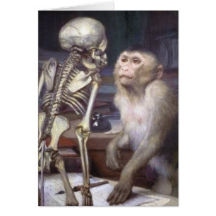 Monkey Before Skeleton