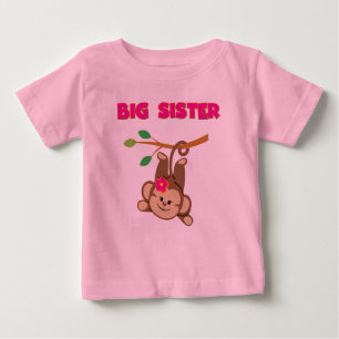 Monkey Big Sister Baby T-Shirt